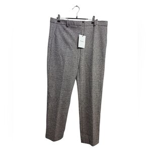 Theory Trecca Houndstooth Wool Blend Slim Straight Leg Mid Rise Ankle Pant Sz 10